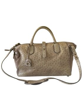 Kate Spade Westward Adventurer Satchel Taupe Ostrich Suede Large  Bag